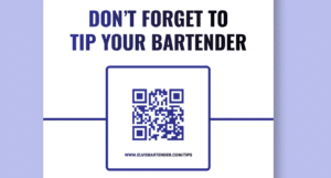 A black and white image with a reminder to tip bartenders. www.tipsyourbartender.com